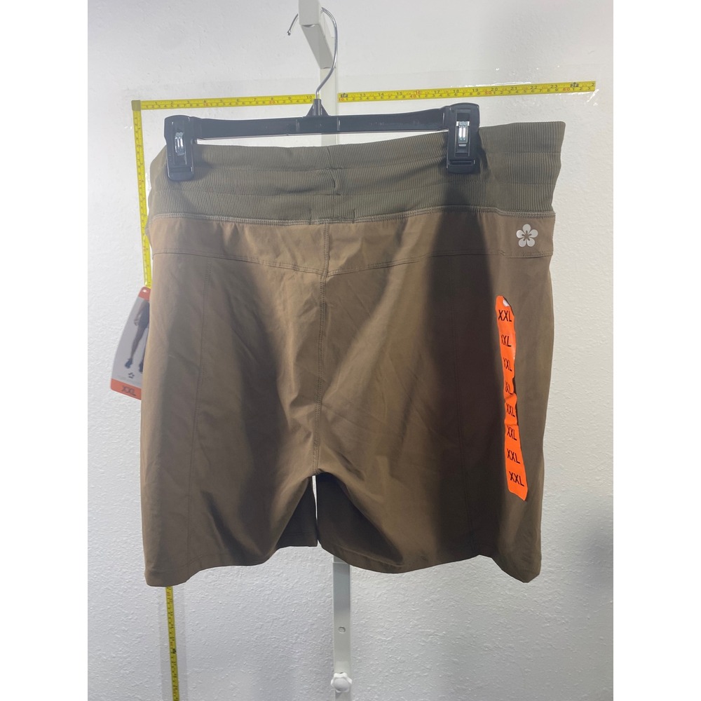 Tuff Athletics Womens XXL Olive Green Active Shorts Drawstring Ribbed Waist NWT - Picture 3 of 3
